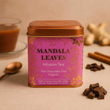 Thé biologique sans caféine Chocolat Chai en boîte 50 g