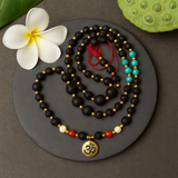 Turquoise Lava Stone Om Mala Meditation Necklace