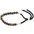 18K Gold Plated Gemstone Black String Bracelet - Tiger Eye - SHAMTAM.COM