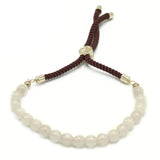 18K Gold Plated Gemstone Bordeaux String Bracelet - Rose Quartz - SHAMTAM.COM