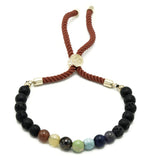 18K Gold Plated Gemstone Royal String Bracelet - Lava Stone Chakra - SHAMTAM.COM