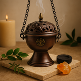 Závěsný měděný tibetský aromalampa
