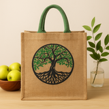 Geantă tote din iută prietenoasă cu mediul Namaste Mystic Designs
