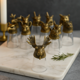 12 Woodland Animal Bottom-Up Shot Glasses, Antique Bronze