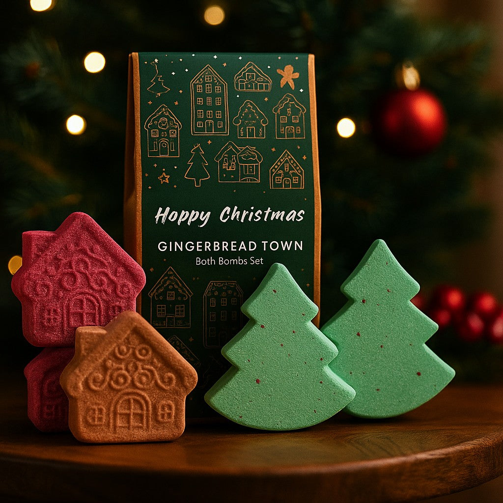 Bath Bomb Gift Set Christmas Gingerbread 4 Pack