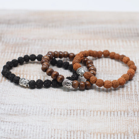 Darkwood Beads & Buddha Bangle - SHAMTAM.COM