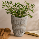 Maljakko leveä kaula boho kerma 22cm