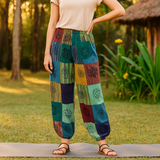 Pantaloni Funghi Stampa a Blocchi Verde Piccolo Medio