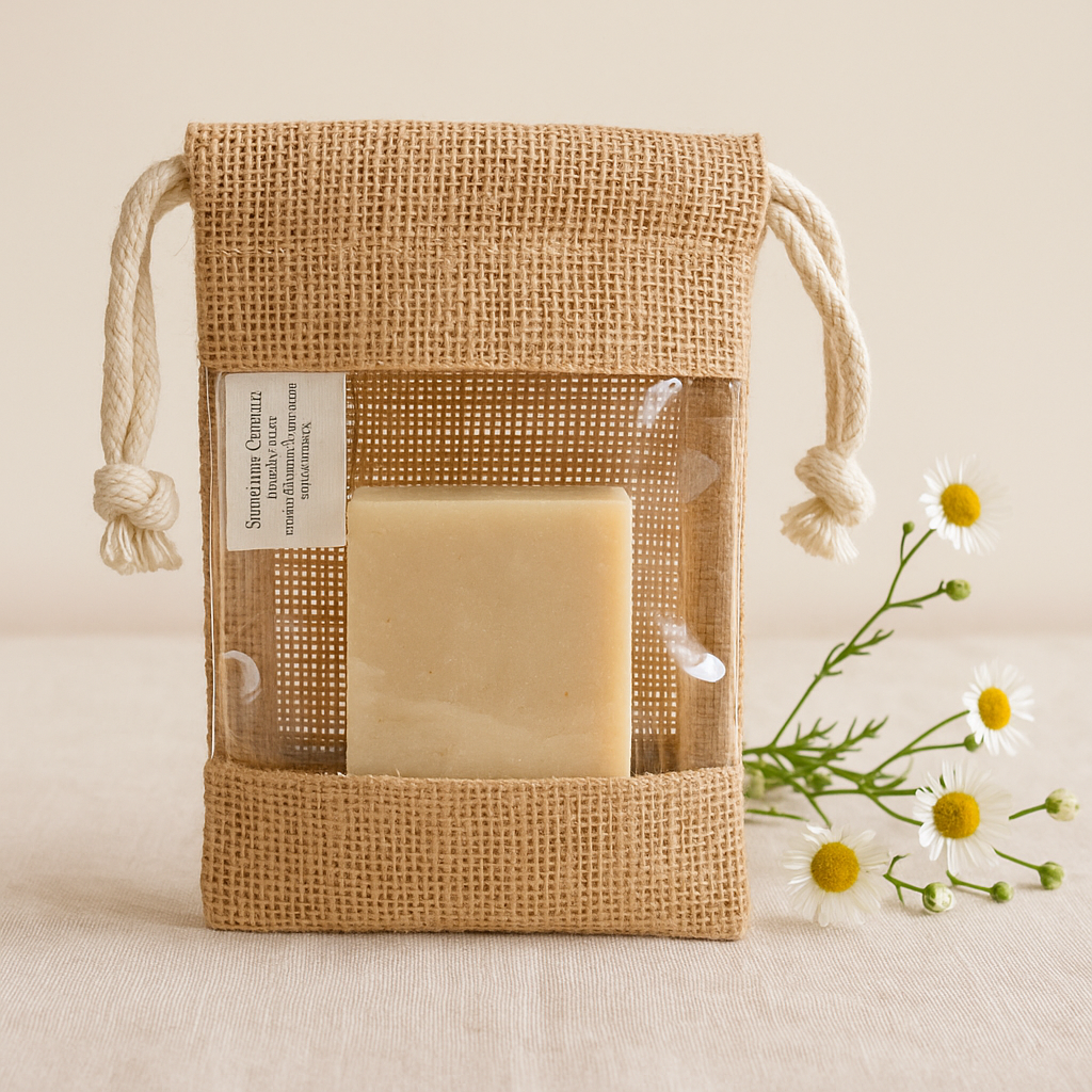 Borsa con coulisse in juta 20x12cm