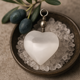 Ciondolo a cuore di selenite