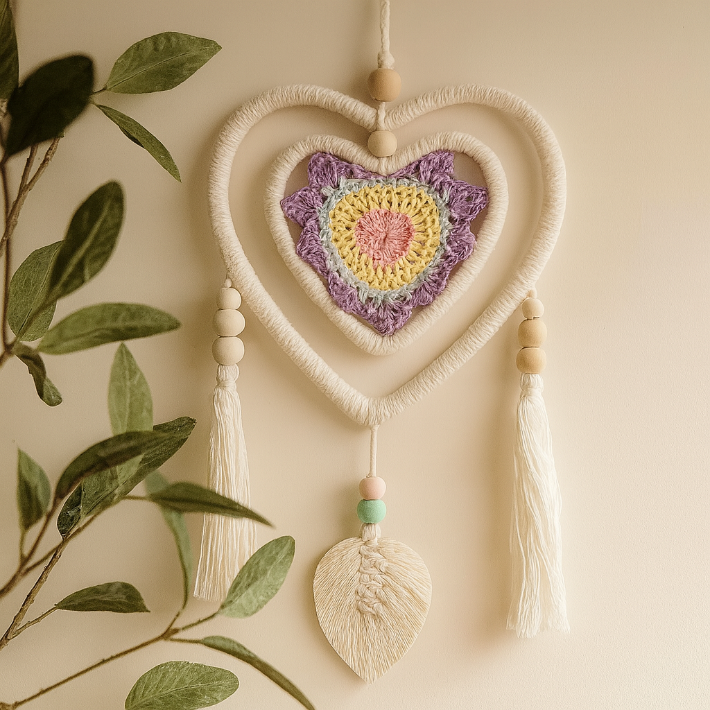 Lapač snů srdcový design bez peří