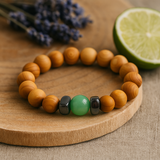 Green Aventurine Bracelet Sacral Chakra Cedarwood