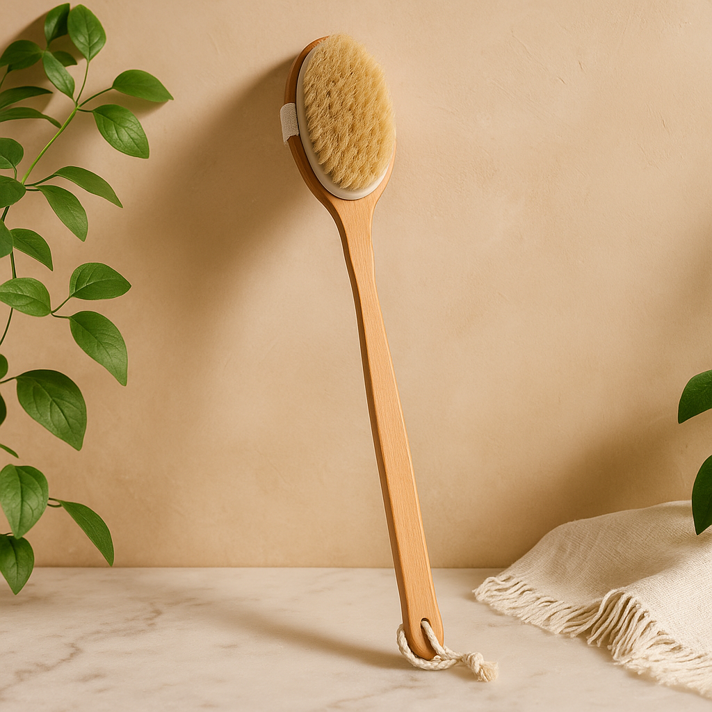 Tělový kartáč s dlouhou rukojetí, exfoliační