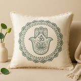 Funda de cojín Hamsa Mandala 60x60cm Verde