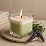 Sójová vosková sviečka v skle, bambusová vôňa