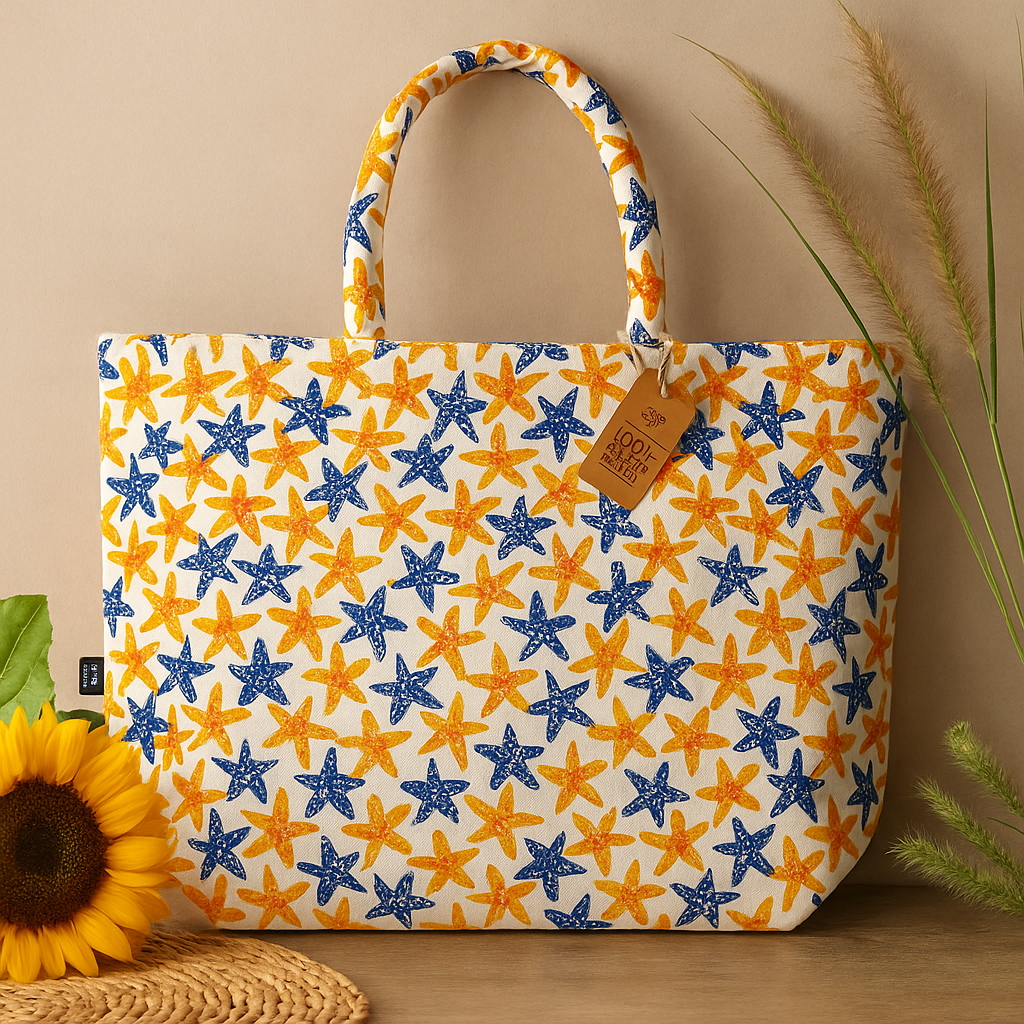Bolsa de mano con diseño abstracto de estrella de mar