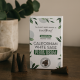 Conuri de tămâie cu flux invers Californian White Sage, pachet de 12