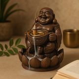 Takaisinvirtaus suitsukkeen poltin vesiputous puuvaikutelma Onnekas Buddha