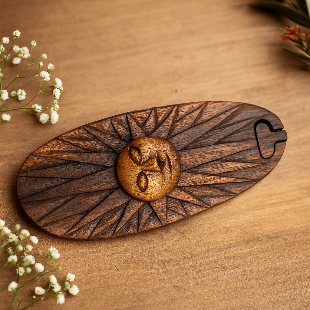 Cutie de puzzle secretă din lemn, Soare