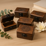 Wooden Pill Box Handcrafted Carved 9x5x4 cm