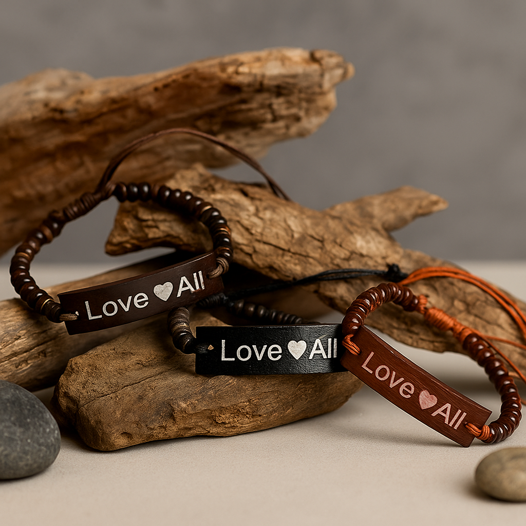 Slogan Armbanden Set - LoveAll 6 Stuks Coco