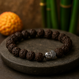 Bracciale Mala Rudraksha Buddha Scuro