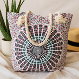 Mandela-Tasche mit Seilgriff - Elektroblau