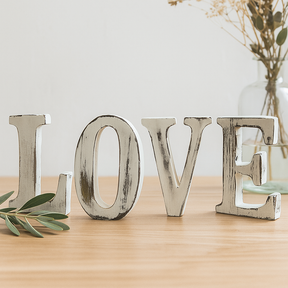 Love Letters Shabby Chic Set of 4, Wooden Letter