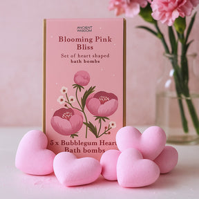 Bath Bomb Gift Set Bubblegum Hearts 5 Count, Bath Bombs