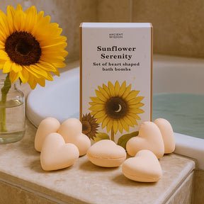 Bath Bomb Gift Set, Heart 5 Pack Passion Fruit, Bath Bombs
