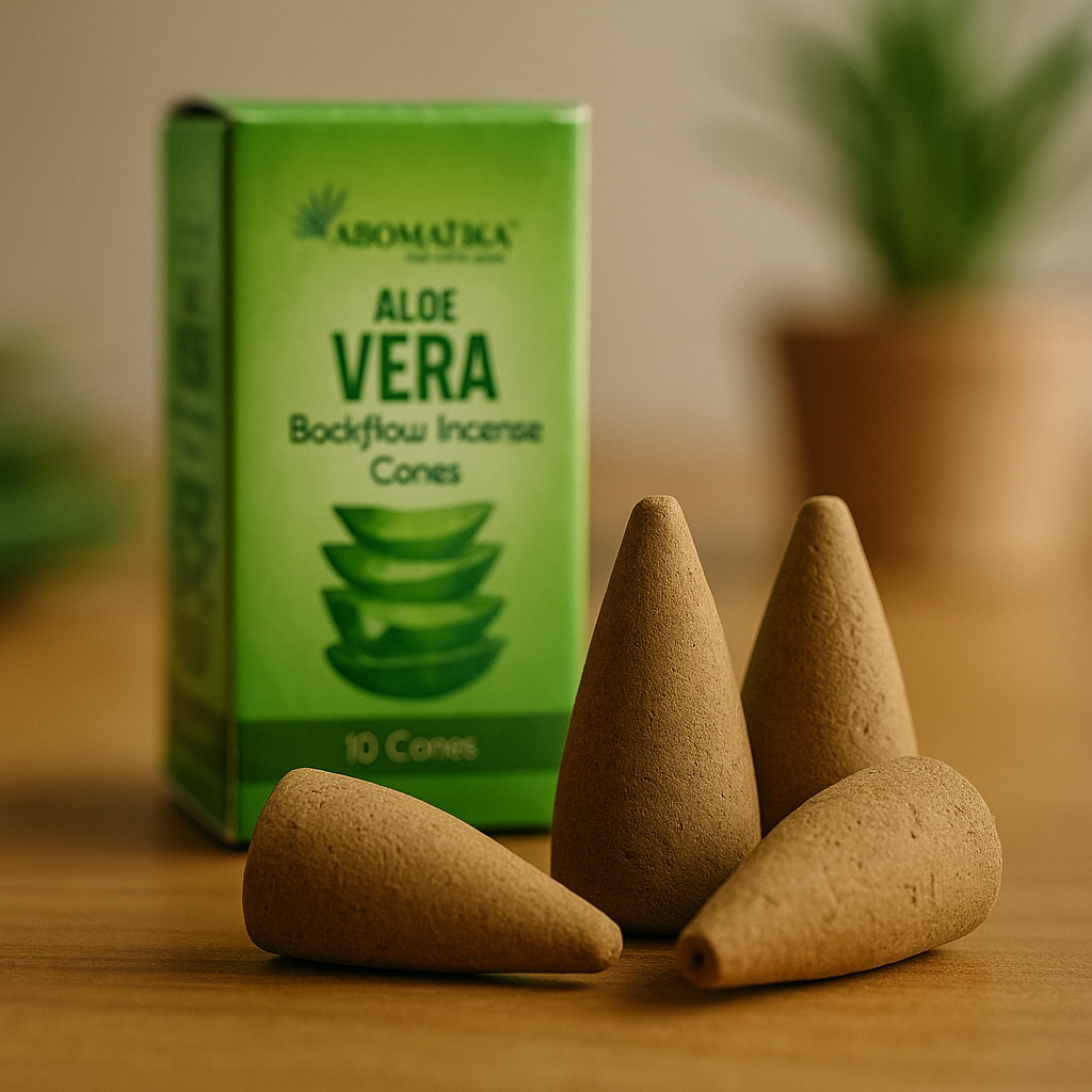 Conuri de tămâie cu reflux Aloe Vera, pachet de 10