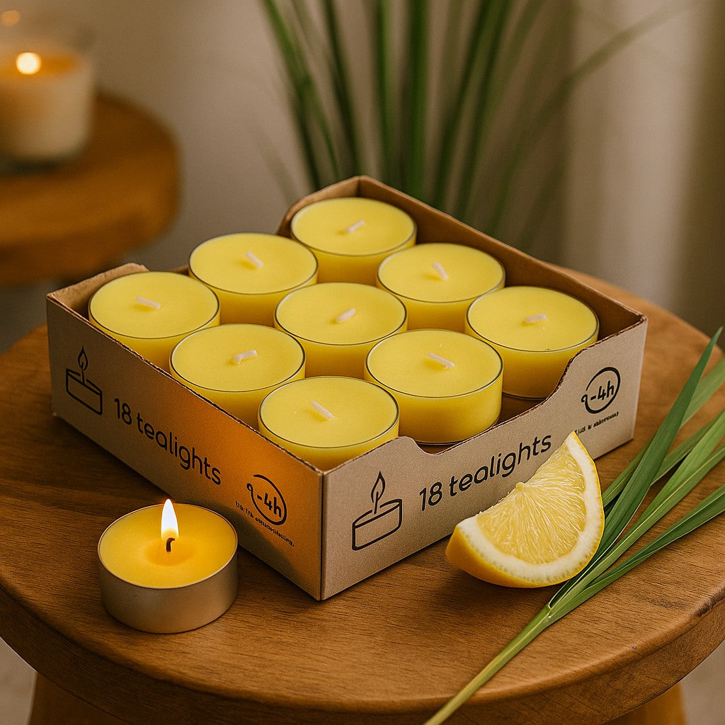 Citronella theelichtkaarsen 4 uur brandduur 18 stuks