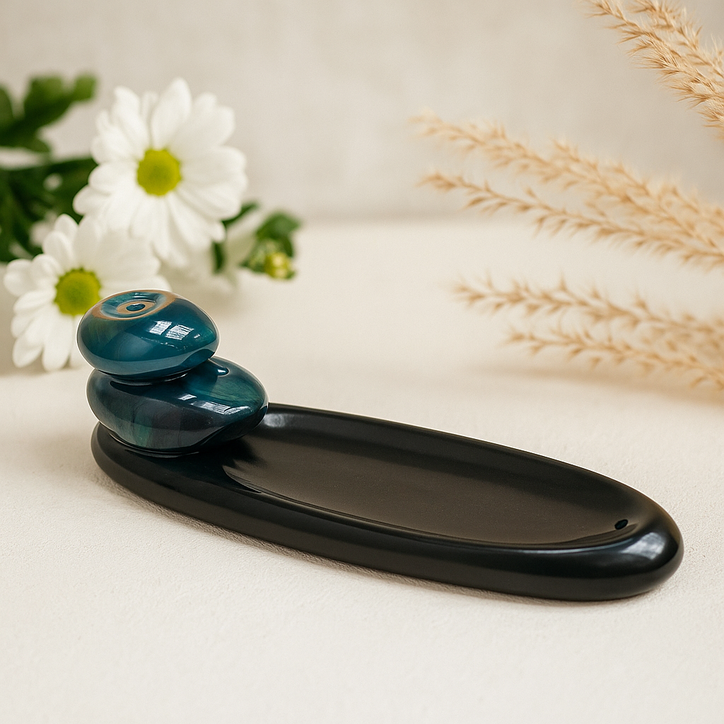 Zpětný tok vonných kuželek hořák Zen oblázky klasický