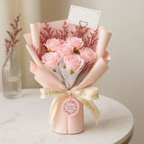 Large Pink Roses Bouquet – Love is Eternal – Gift Card, Soaps