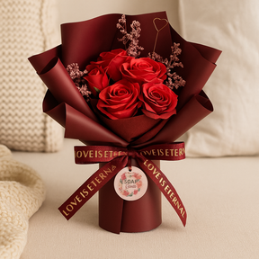 Large Red Roses Bouquet – Love is Eternal – Gift Card, Soaps