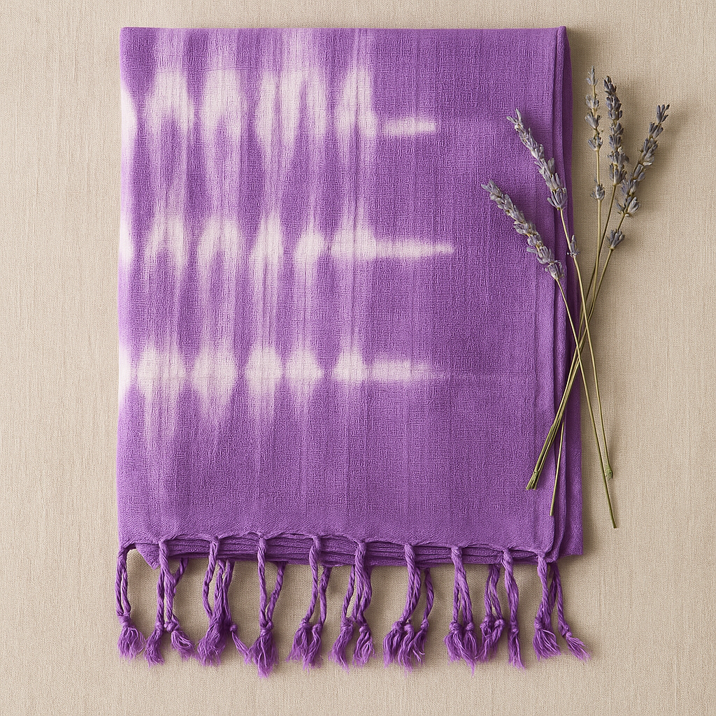 Lavender Tie Dye Linen Blend Oversized Scarf Shawl