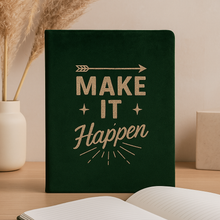 Dark Green Velvet Notebook – 80 pages – Make It Happen