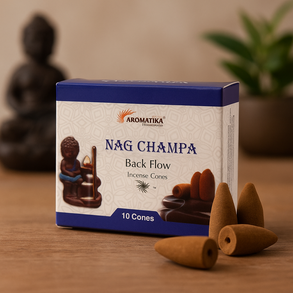 Conuri de tămâie cu flux invers Nag Champa 10 conuri Aromatica