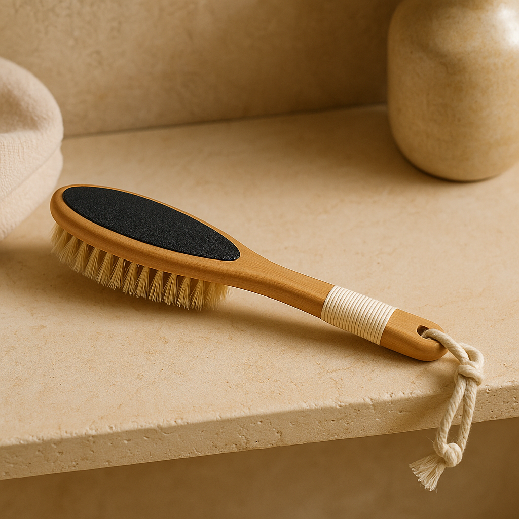 Exfoliační tělový kartáč a pilník