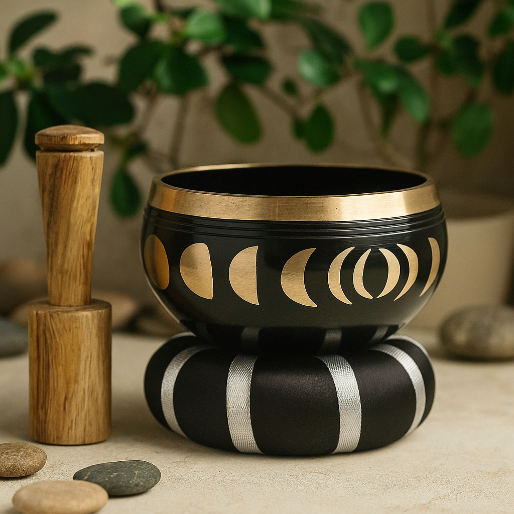 Sada zpívajících misek Fáze měsíce černá 10.7cm