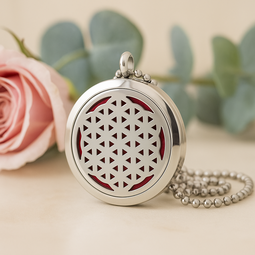 Etherische Olie Diffuser Ketting Bloem des Levens 30mm