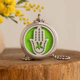 Aromatherapie-Halskette – Hand der Fatima – Öldiffusor 30 mm
