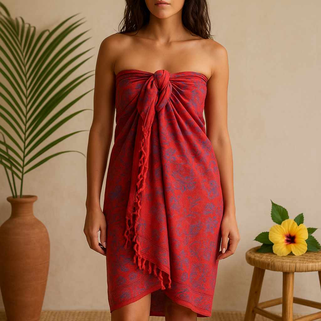 Sarong Bali Tropical Block Print 4-Pack
