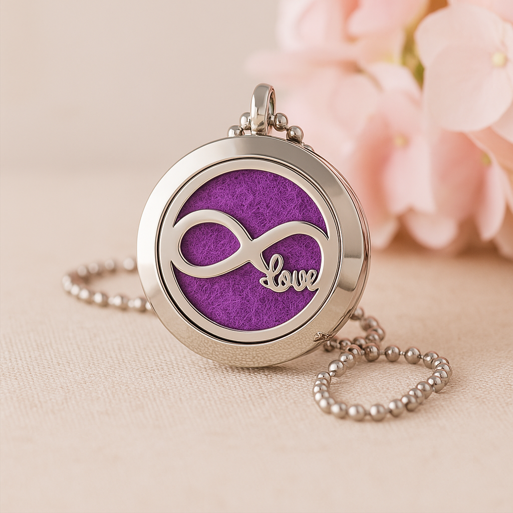 Aromatherapie-Halskette – Infinity Love – Öldiffusor 25 mm