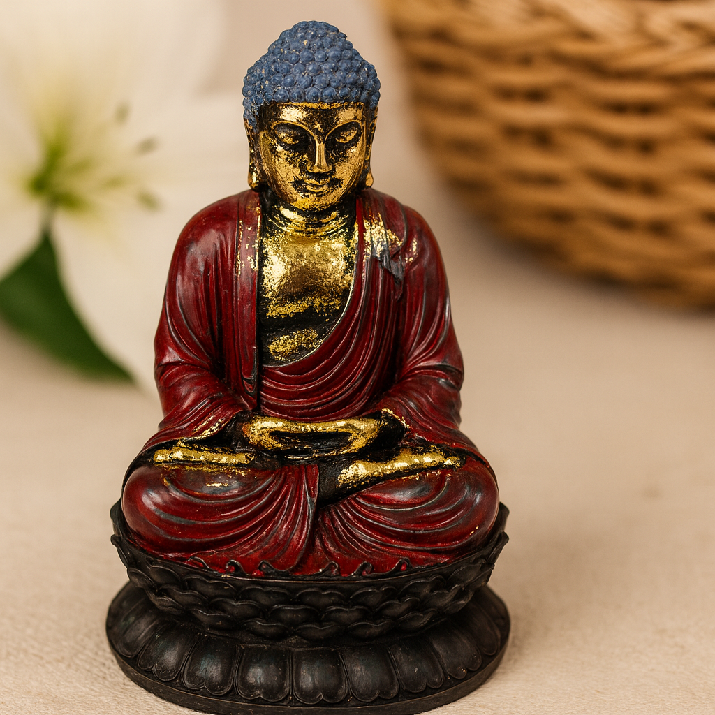Statua di Buddha Antica Decorazione per la Meditazione Domestica