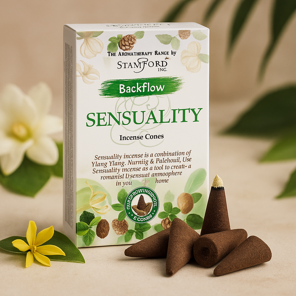 Conos de incienso Backflow Sensuality, paquete de 12 Stamford