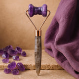 Amethyst Jawline Roller Gesichtsmassagegerät mit Kristall-Edelsteinen