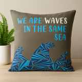 Funda de cojín 45x45 Algodón Gris We Are Waves