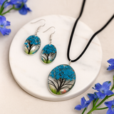 Set da 3 pezzi con fiori pressati Albero della Vita