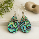 Muschel &amp; Silber Ohrringe - Libellen - Abalone